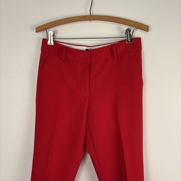 Talbots Hampshire Womens 2P Ankle Pants Cherry Red Straight Leg Classic Preppy - Picture 2 of 9